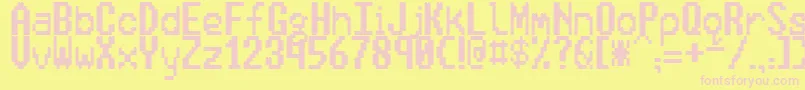 LegoBrix Font – Pink Fonts on Yellow Background