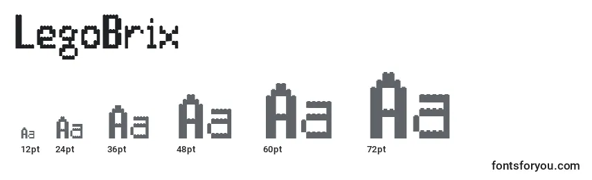 Размеры шрифта LegoBrix