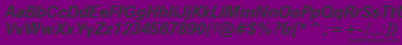 ZurichBoldItalicBt-Schriftart – Schwarze Schriften auf violettem Hintergrund