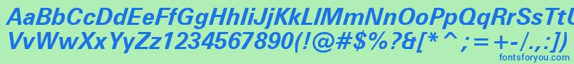 ZurichBoldItalicBt Font – Blue Fonts on Green Background