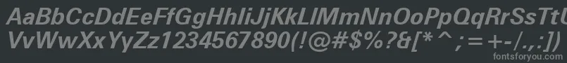 ZurichBoldItalicBt Font – Gray Fonts on Black Background