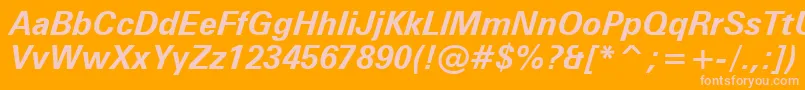 ZurichBoldItalicBt Font – Pink Fonts on Orange Background