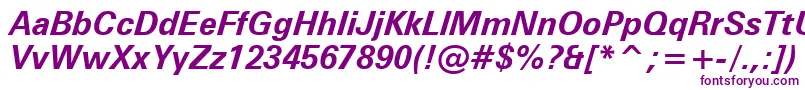 ZurichBoldItalicBt Font – Purple Fonts on White Background