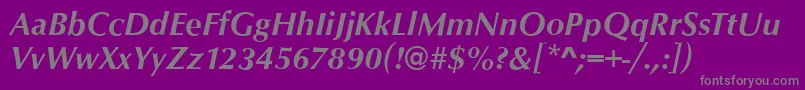 OpusBolditalic Font – Gray Fonts on Purple Background
