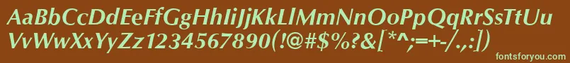 OpusBolditalic Font – Green Fonts on Brown Background