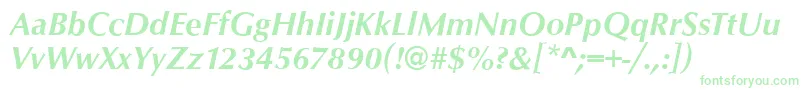 フォントOpusBolditalic – 白い背景に緑のフォント