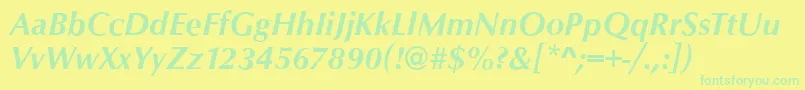 OpusBolditalic Font – Green Fonts on Yellow Background