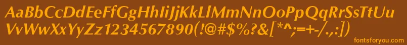 OpusBolditalic Font – Orange Fonts on Brown Background