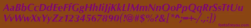 OpusBolditalic Font – Purple Fonts on Brown Background