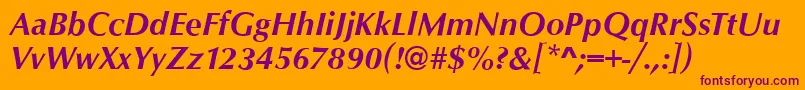フォントOpusBolditalic – オレンジの背景に紫のフォント