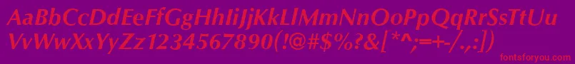 OpusBolditalic Font – Red Fonts on Purple Background