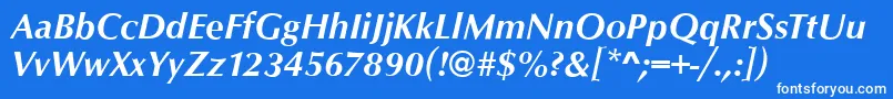フォントOpusBolditalic – 青い背景に白い文字