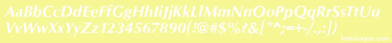 フォントOpusBolditalic – 黄色い背景に白い文字