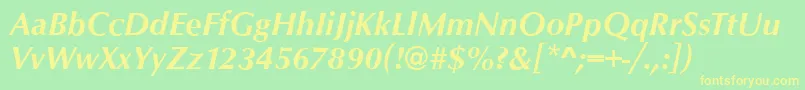 OpusBolditalic Font – Yellow Fonts on Green Background