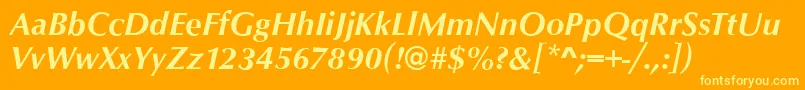 OpusBolditalic Font – Yellow Fonts on Orange Background