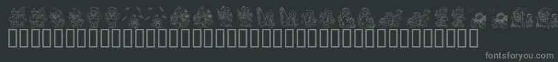 KrHolidayTeddiesTwo Font – Gray Fonts on Black Background