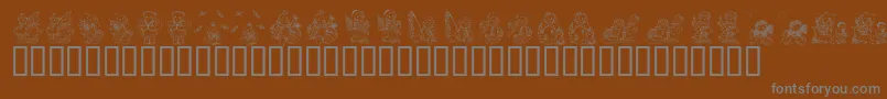 KrHolidayTeddiesTwo-Schriftart – Graue Schriften auf braunem Hintergrund