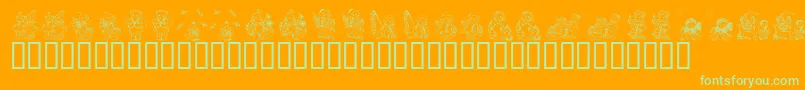 More about KrHolidayTeddiesTwo Font KrHolidayTeddiesTwo Font – Green Fonts on Orange Background
