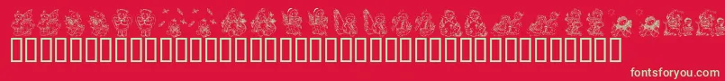 フォントKrHolidayTeddiesTwo – 赤い背景に緑の文字