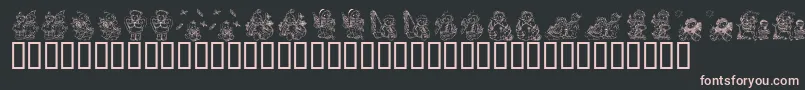 KrHolidayTeddiesTwo Font – Pink Fonts on Black Background