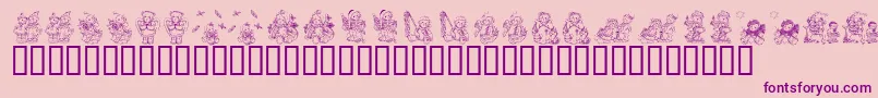 KrHolidayTeddiesTwo Font – Purple Fonts on Pink Background