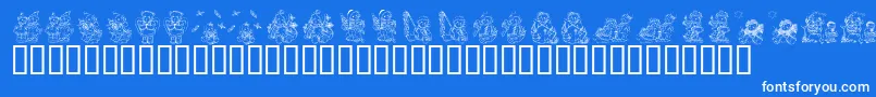 KrHolidayTeddiesTwo Font – White Fonts on Blue Background