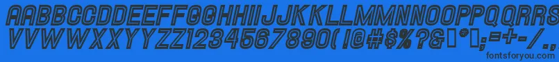 Hallandaleinlineitalic Font – Black Fonts on Blue Background