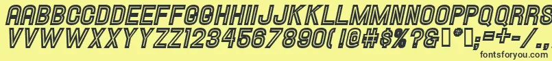 Hallandaleinlineitalic Font – Black Fonts on Yellow Background