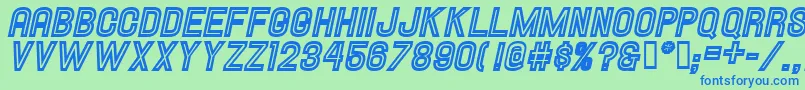 Hallandaleinlineitalic Font – Blue Fonts on Green Background