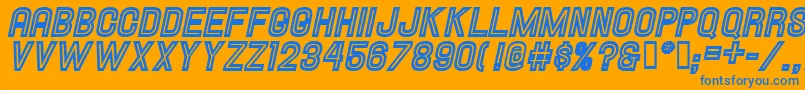 Hallandaleinlineitalic Font – Blue Fonts on Orange Background