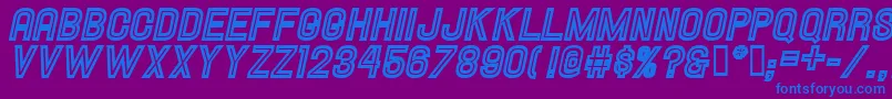 fuente Hallandaleinlineitalic – Fuentes Azules Sobre Fondo Morado