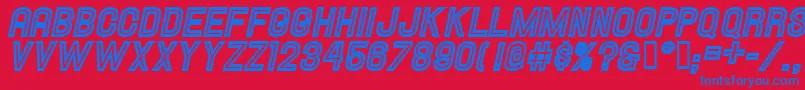 Hallandaleinlineitalic Font – Blue Fonts on Red Background