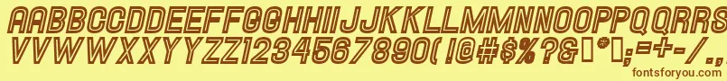 Police Hallandaleinlineitalic – polices brunes sur fond jaune