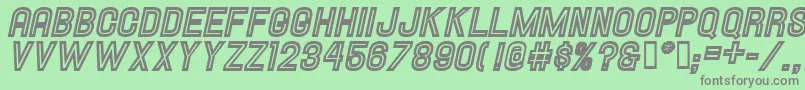 Fonte Hallandaleinlineitalic – fontes cinzas em um fundo verde