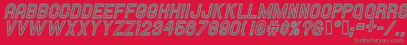 Hallandaleinlineitalic Font – Gray Fonts on Red Background