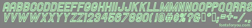 Hallandaleinlineitalic Font – Green Fonts on Gray Background