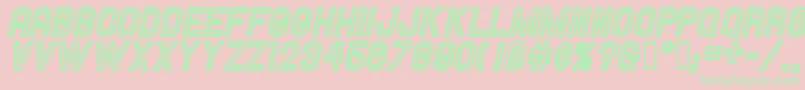 Hallandaleinlineitalic-Schriftart – Grüne Schriften auf rosa Hintergrund