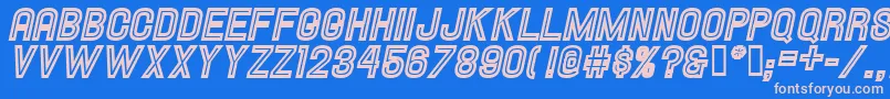 Hallandaleinlineitalic Font – Pink Fonts on Blue Background