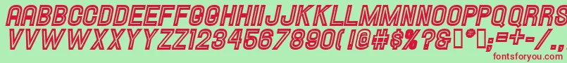 Hallandaleinlineitalic Font – Red Fonts on Green Background