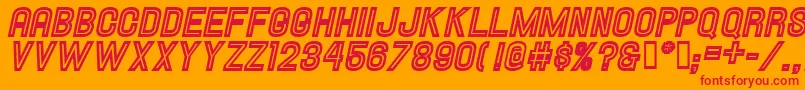 Hallandaleinlineitalic Font – Red Fonts on Orange Background