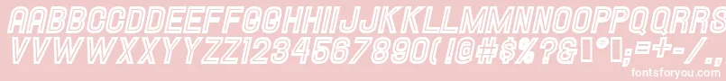 Fonte Hallandaleinlineitalic – fontes brancas em um fundo rosa