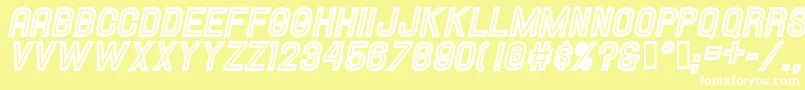 Hallandaleinlineitalic Font – White Fonts on Yellow Background