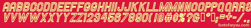 Hallandaleinlineitalic Font – Yellow Fonts on Red Background