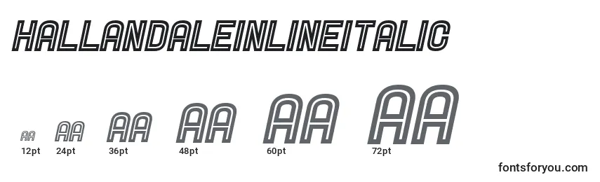 Hallandaleinlineitalic Font Sizes