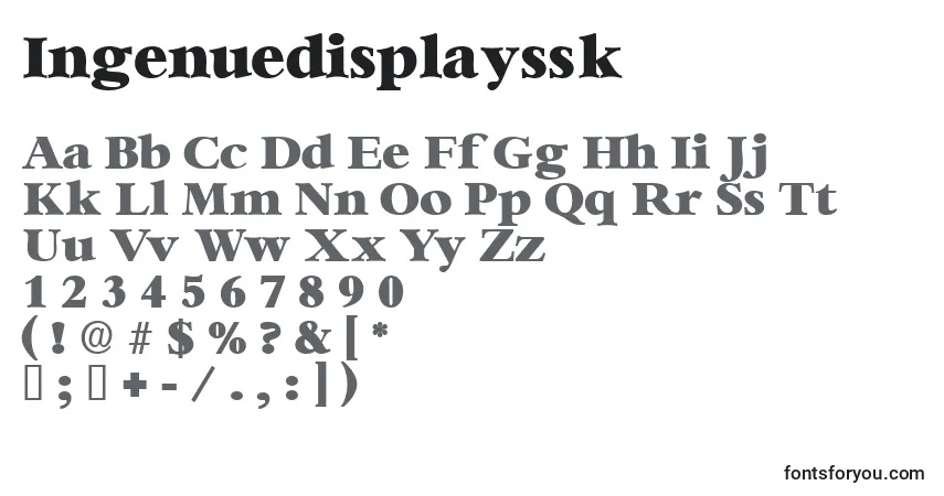 Czcionka Ingenuedisplayssk – alfabet, cyfry, specjalne znaki