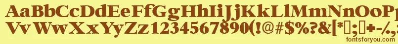 Ingenuedisplayssk-Schriftart – Braune Schriften auf gelbem Hintergrund