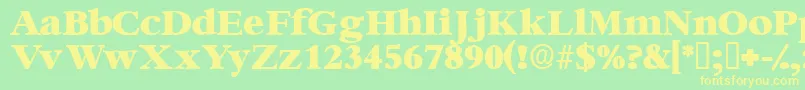 Ingenuedisplayssk-Schriftart – Gelbe Schriften auf grünem Hintergrund
