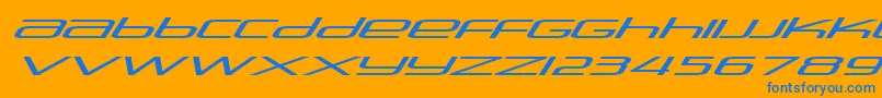 Stasmic ffy-Schriftart – Blaue Schriften auf orangefarbenem Hintergrund