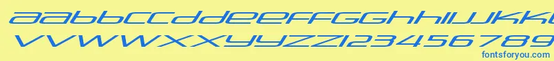 Stasmic ffy-Schriftart – Blaue Schriften auf gelbem Hintergrund