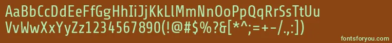 Шрифт ShareRegular – зелёные шрифты на коричневом фоне